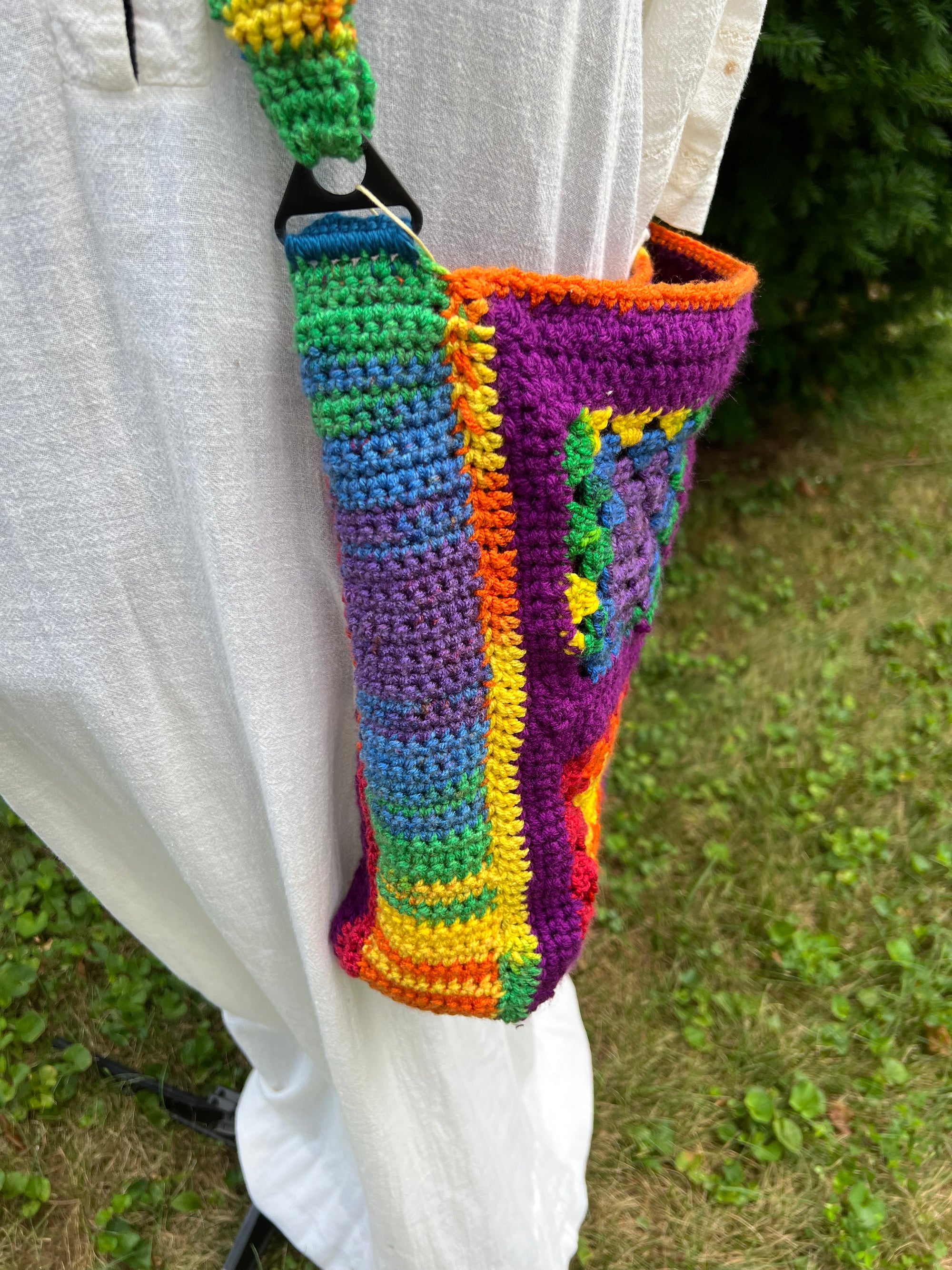 Granny Square Crossbody Bag Modern Rainbow - 12 x 12