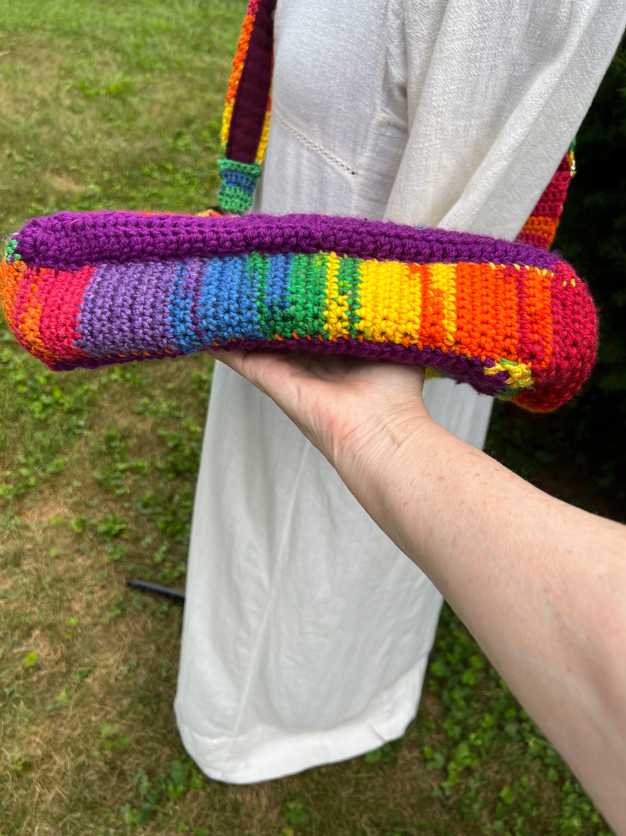 Granny Square Crossbody Bag Modern Rainbow - 12 x 12