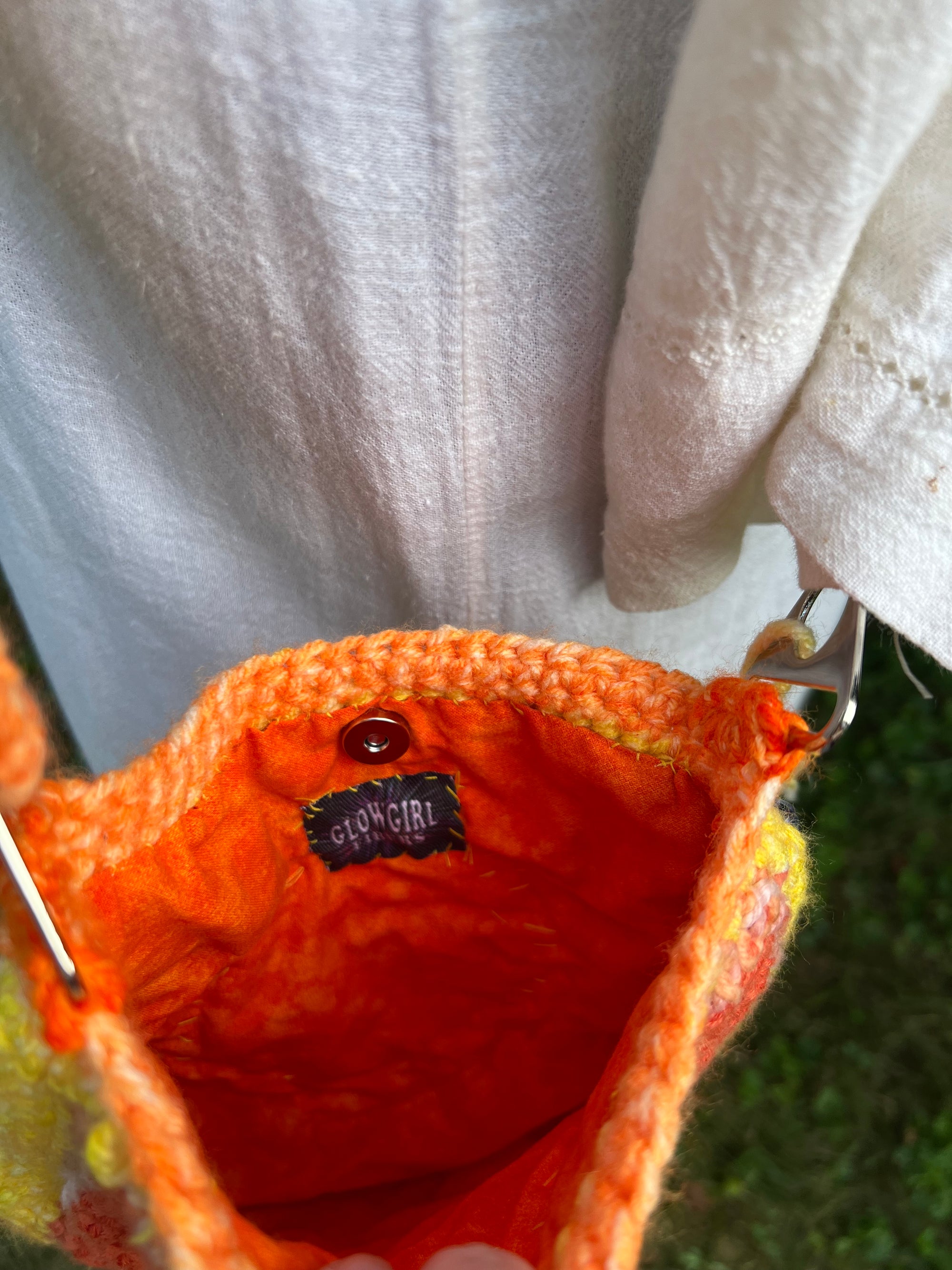 Messenger Bag Sun and Moon Cross Body Bag Orange and Yellow