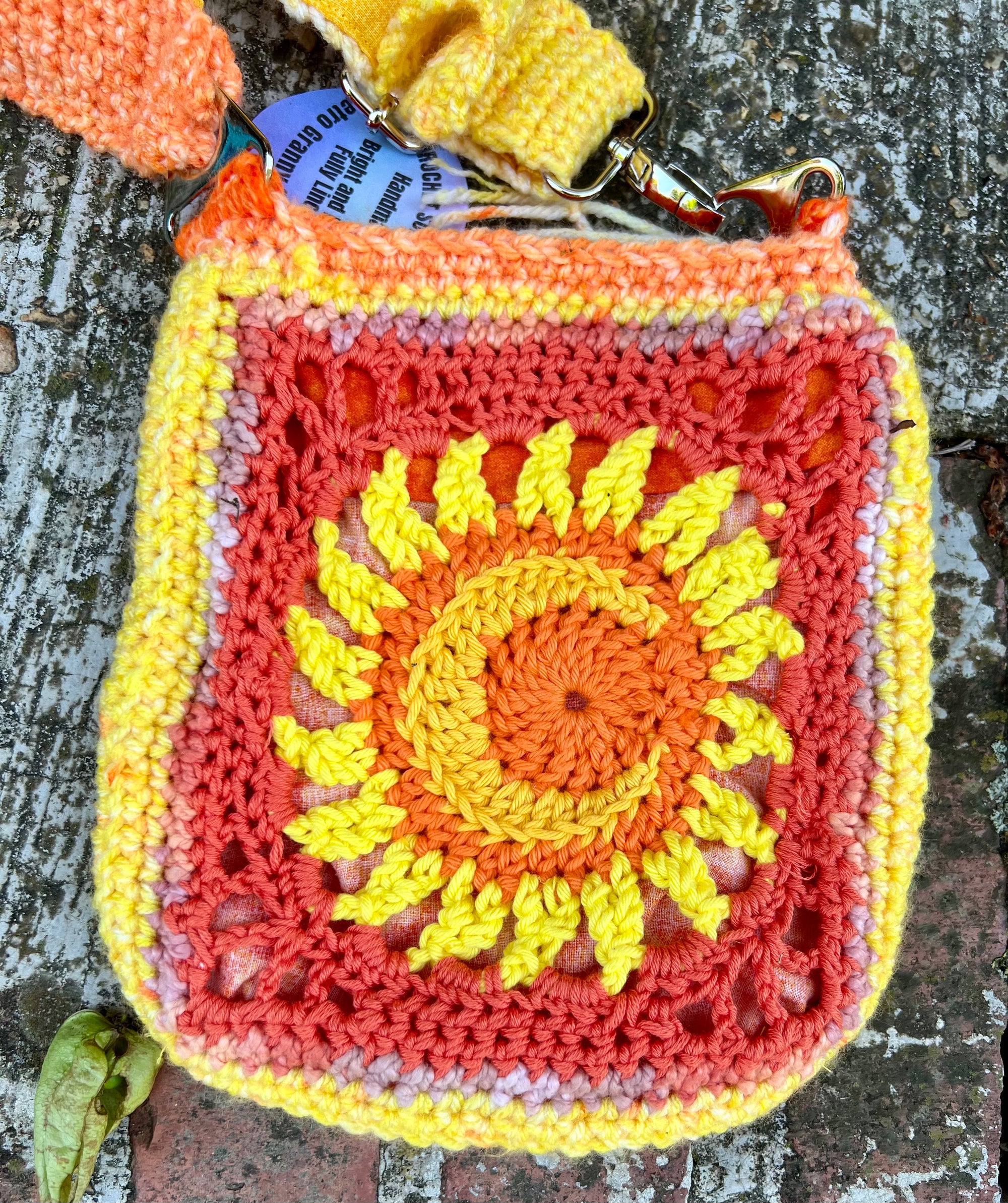 Messenger Bag Sun and Moon Cross Body Bag Orange and Yellow