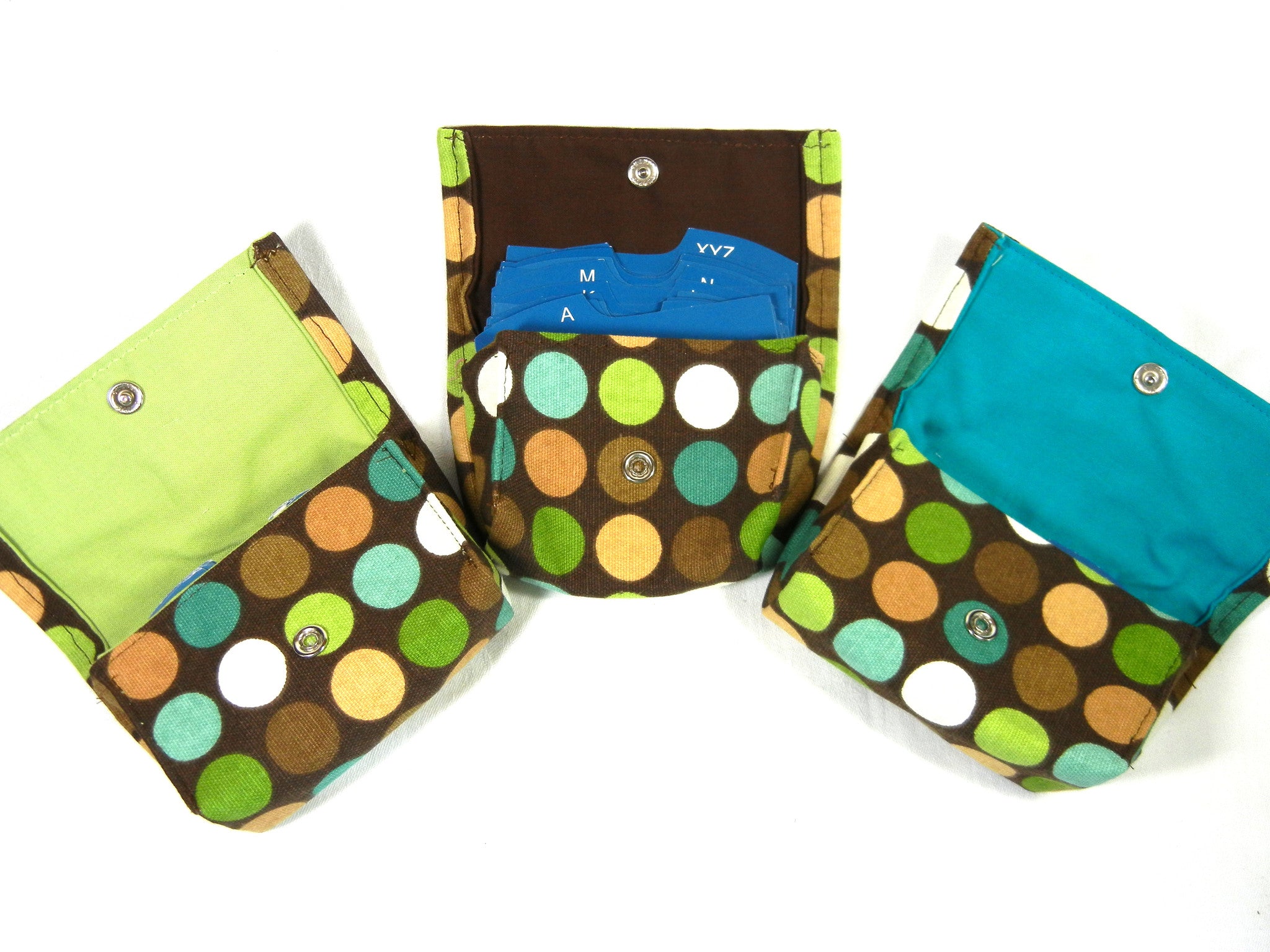 Gift Card Holder Moss Dots Lining Colors