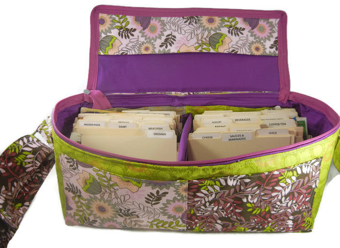 ONE OF A KIND, Coupon Organizer Pocketbook,  Purple and Green Florals