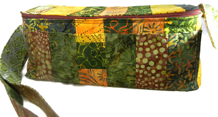 ONE OF A KIND, Coupon Holder Pocketbook, Double wide, Batiks in Greens and Browns