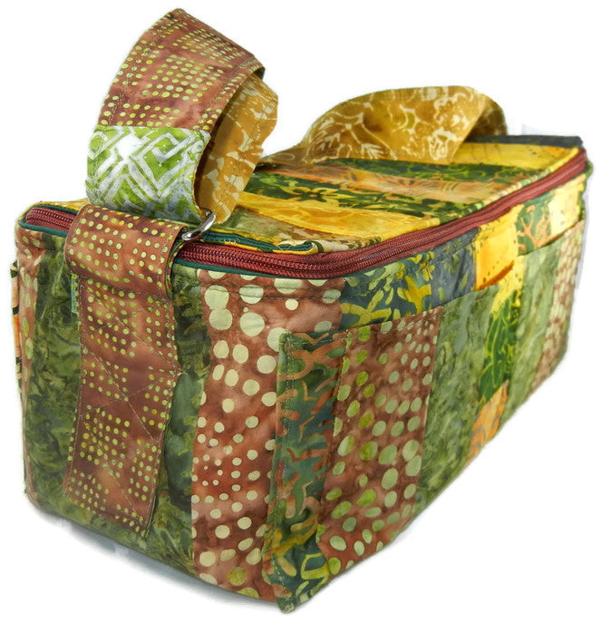 ONE OF A KIND, Coupon Holder Pocketbook, Double wide, Batiks in Greens and Browns