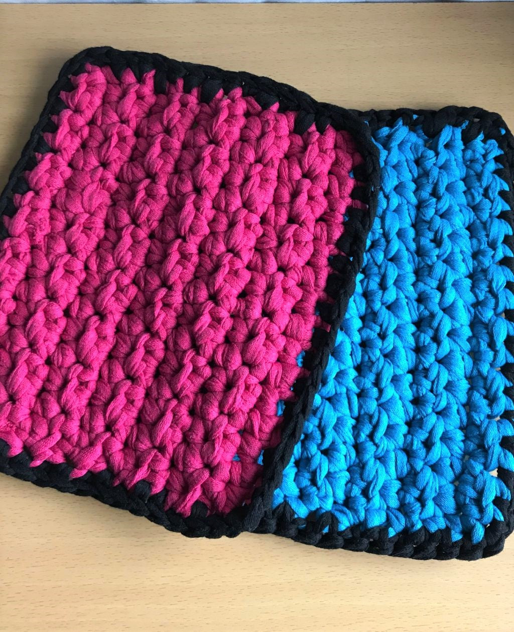 Hot Pad Potholder Set of 2 Heavy Duty Thick Pink Turquoise